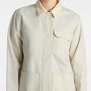 Women’s size small Vans NWT Drill Chore Jacket with floral accents framing hem